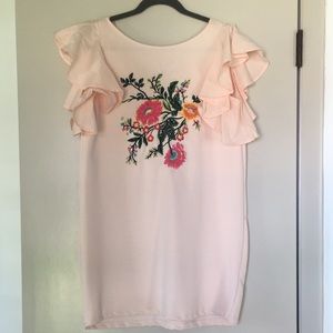 Zara blush mini shift dress